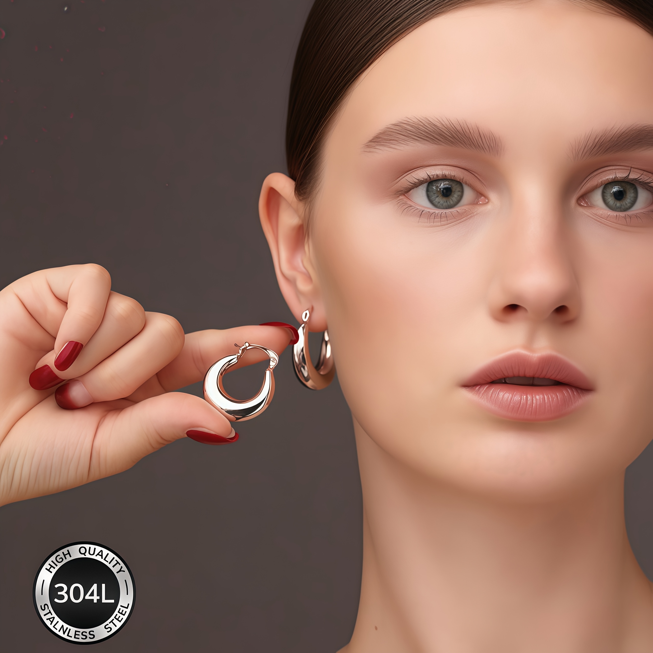 Women's High-Quality Stainless Steel Hollow Earrings